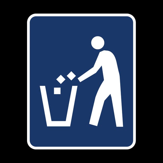 Litter Container sign - Shows where roadside trash or recycling containers are provided for proper waste disposal.