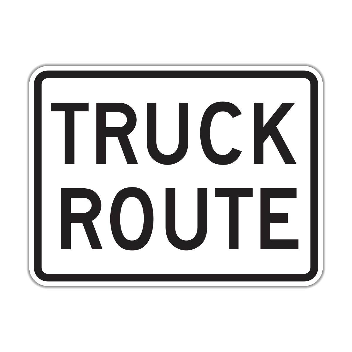 Truck Route sign - Indicates a designated route that trucks should follow, often required for large or heavy vehicles.