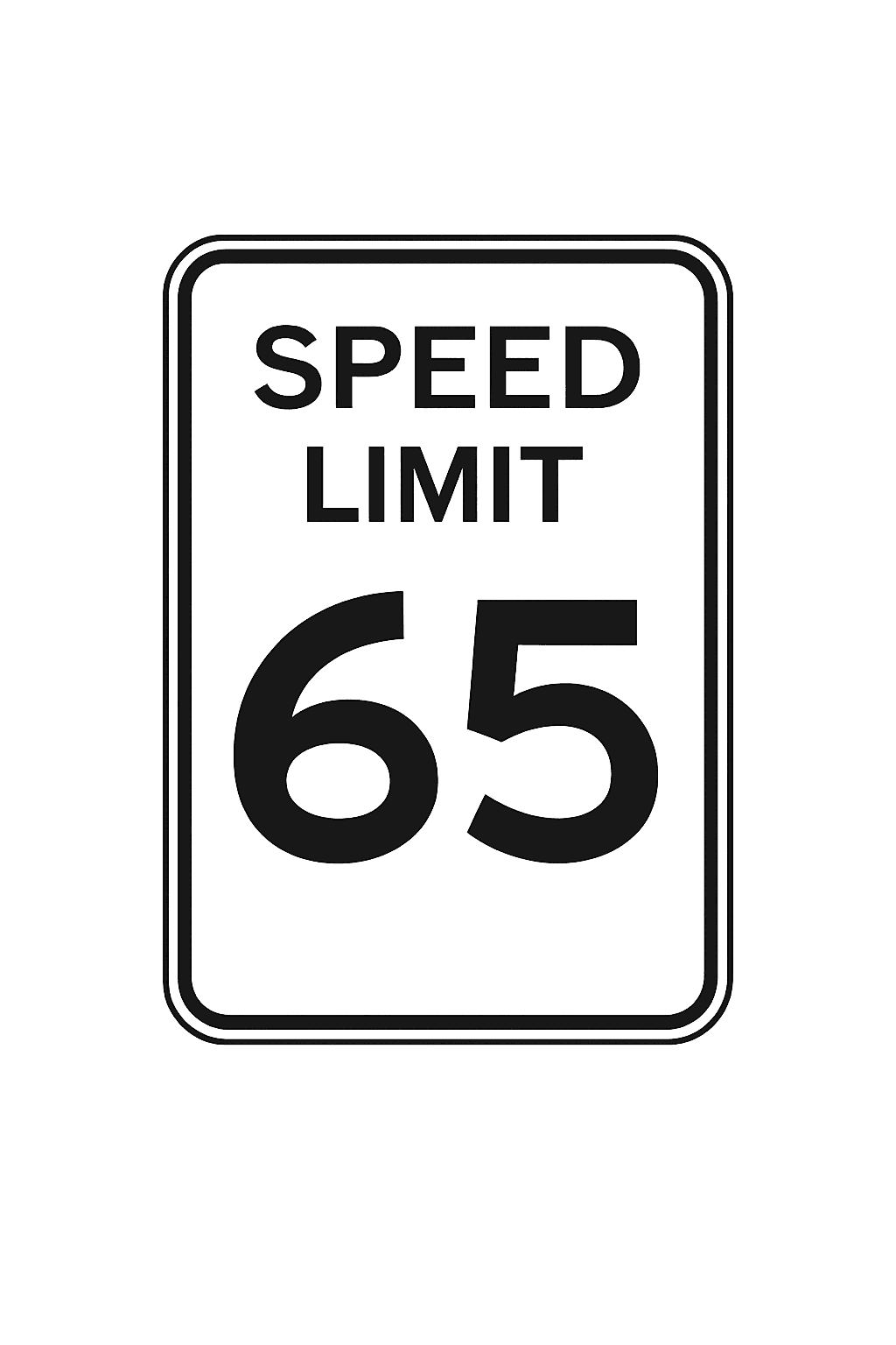 Speed Limit sign - Posted legal speed for this stretch of road; exceeding it can result in citations.