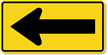 One Direction Arrow Left sign - Directs traffic to proceed only in the indicated leftward direction at an island or obstruction.