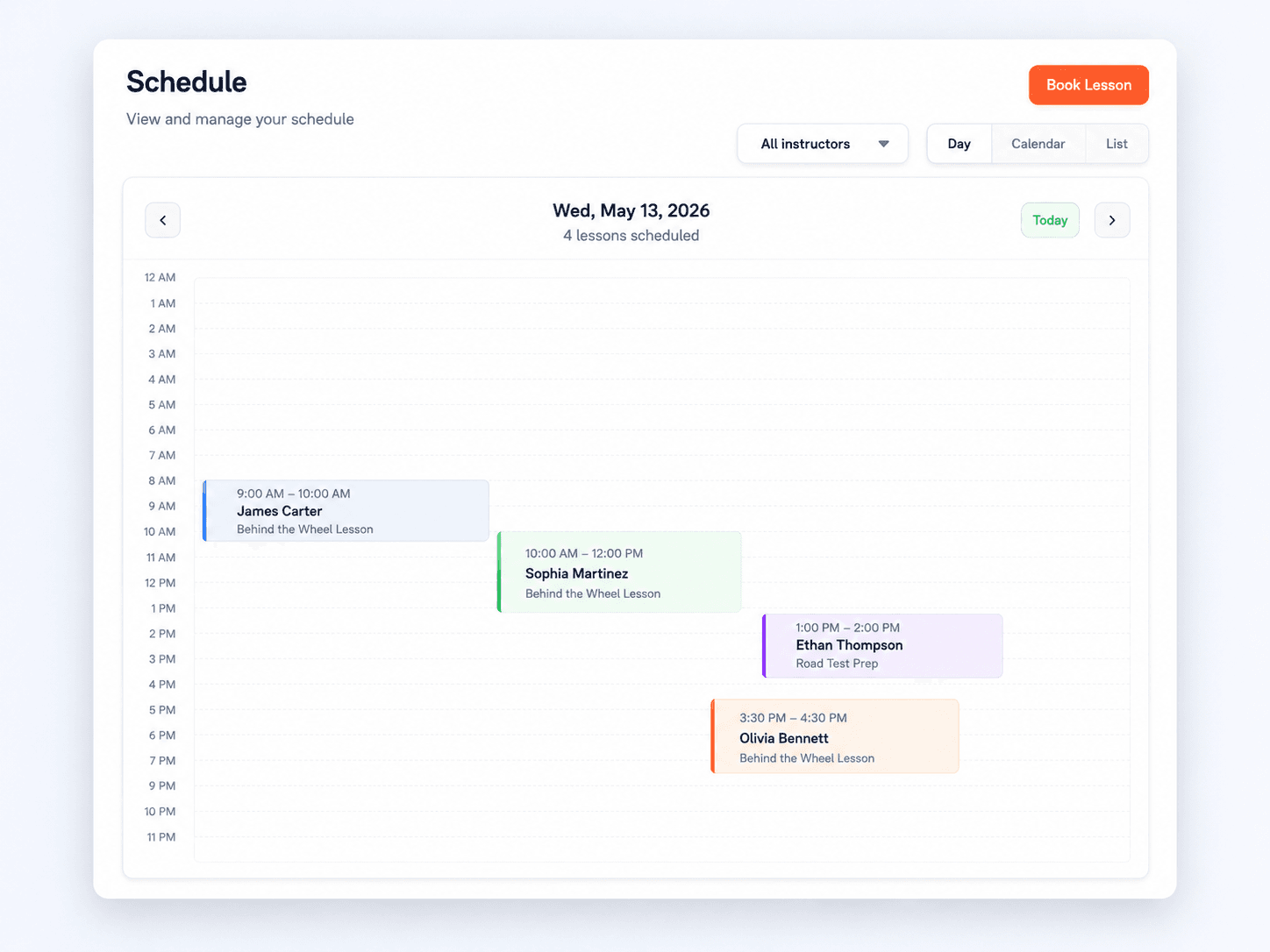 PermitSmash scheduling calendar view